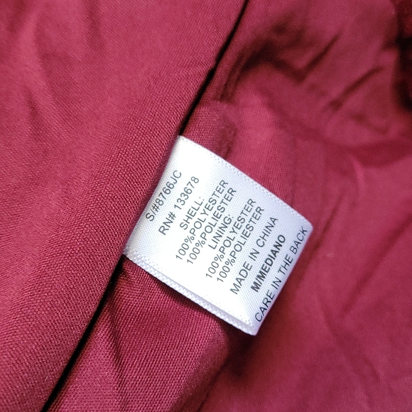 (3 for $25)Love Tree Medium Burgundy shag sherpa jacket - Picture 8 of 8